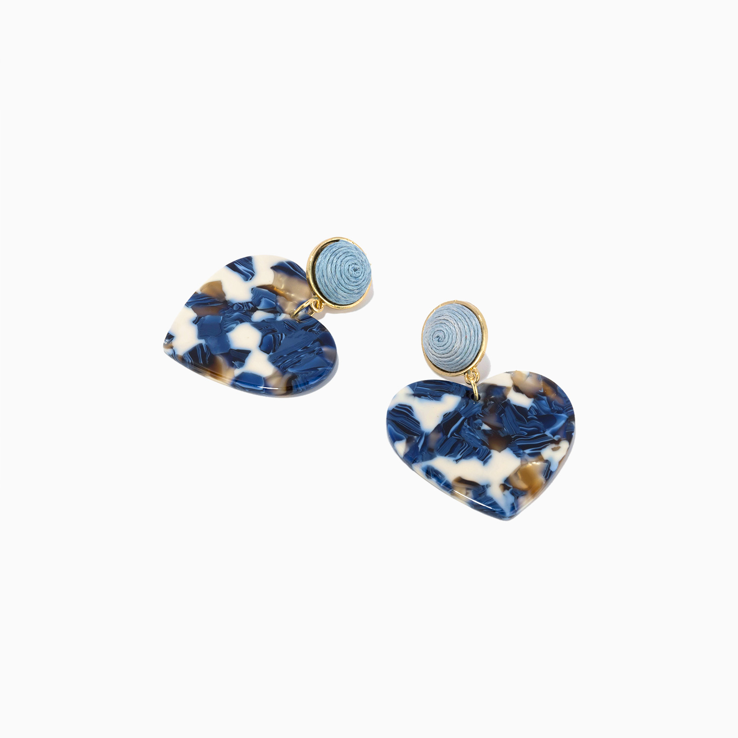 Stylish Heart Shape Blue Earrings0