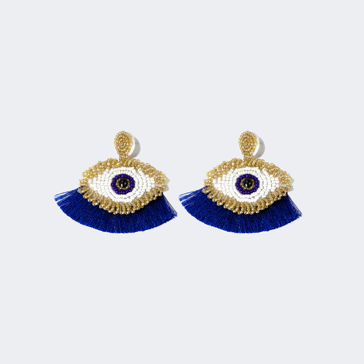 Vintage Exaggerated Blue Earrings1