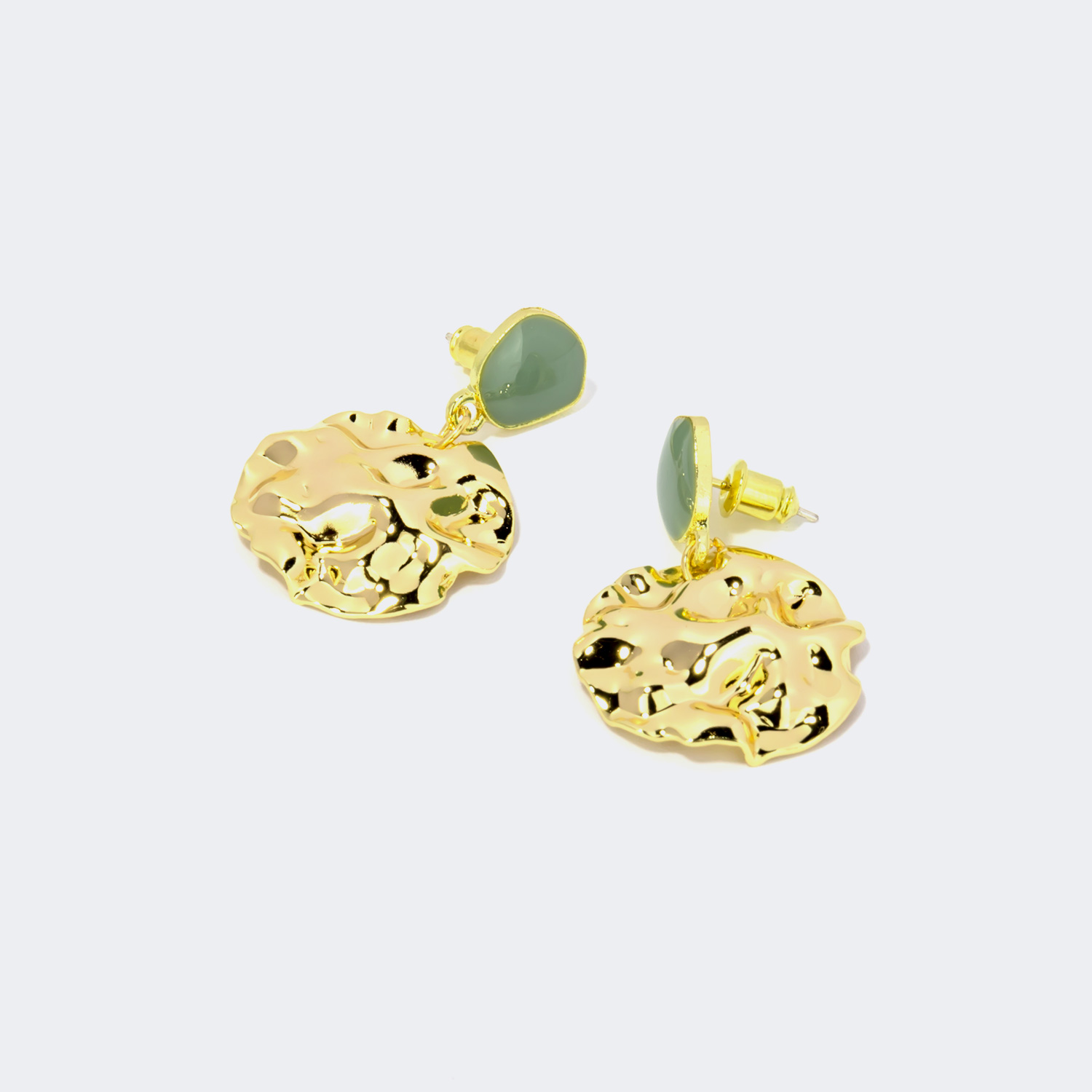 Stylish Hammered Copper Earrings0