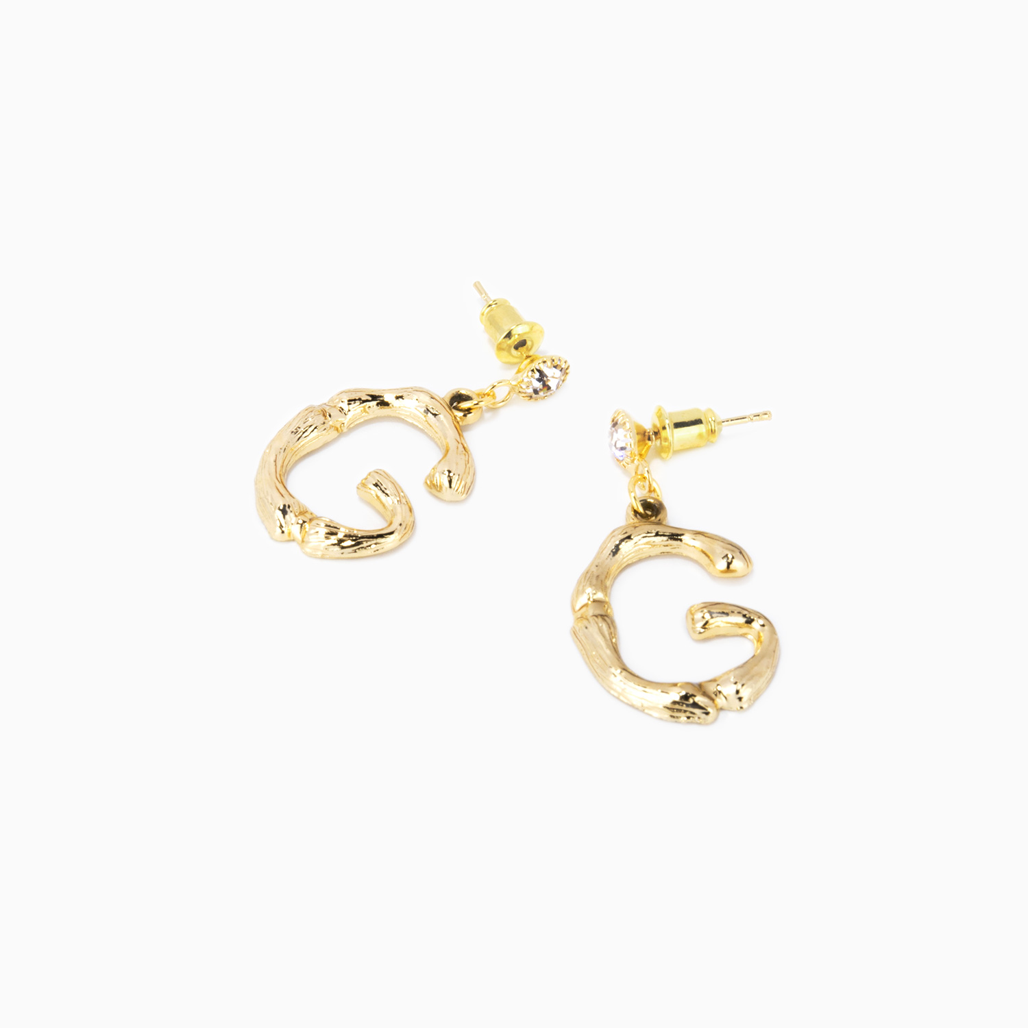Stylish Letter G Shape Gold Earrings good-img