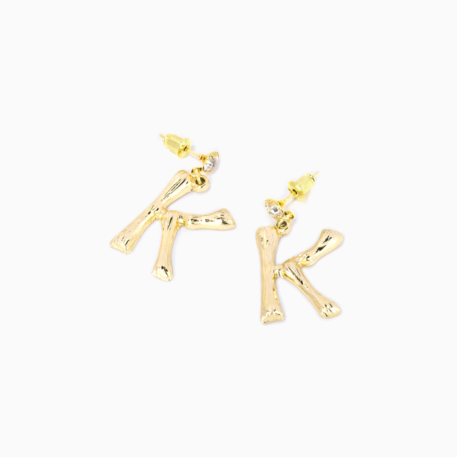 Stylish Letter K Gold Earrings0