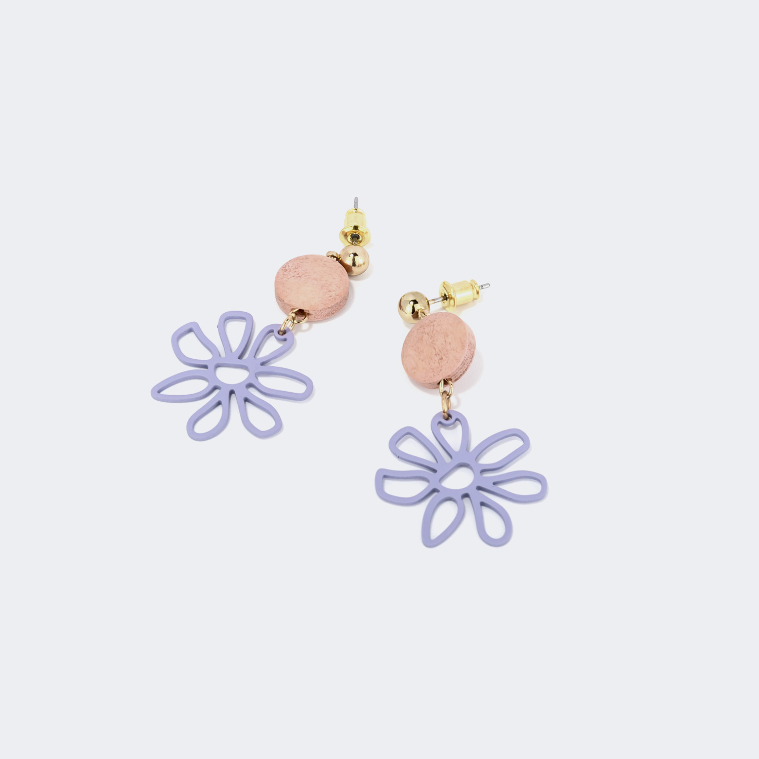 Stylish Purple Daisy Earrings