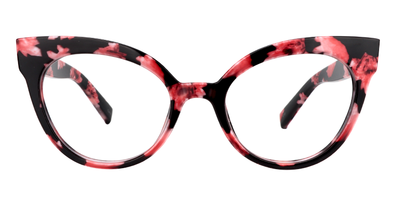 Cateye Red Floral Glasses | Zeelool Optical0