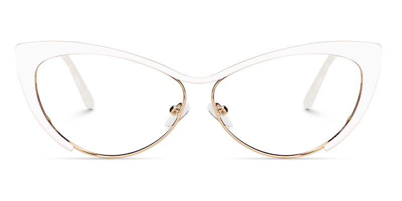Ellen Cateye White Glasses1