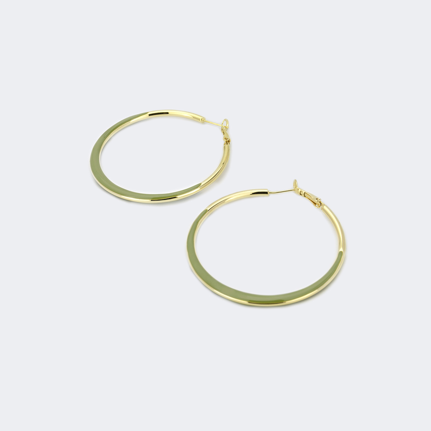 Stylish Annulus Shape Green Earrings0