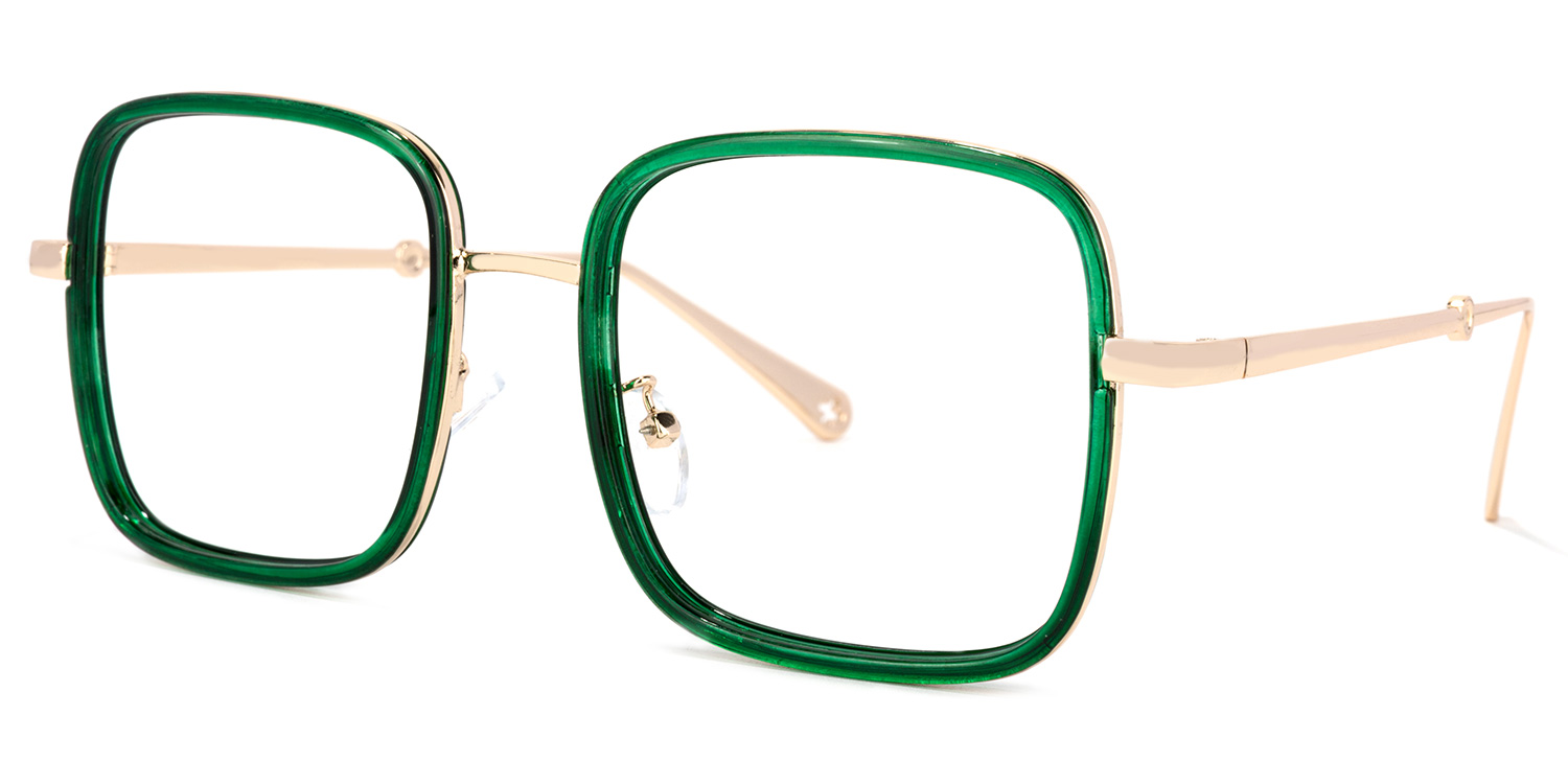 Ozzy Square Green Glasses1