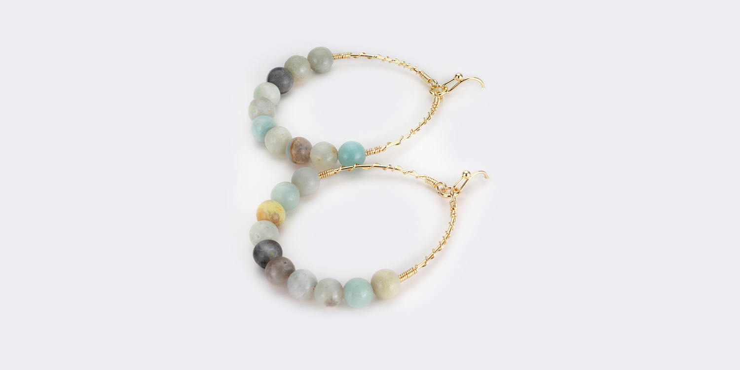 Stylish Round Shaped Green Earrings0