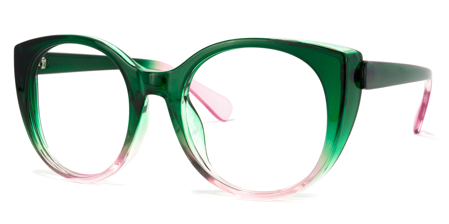 ZEELOOL Migdalia Cateye Dark-Green Glasses