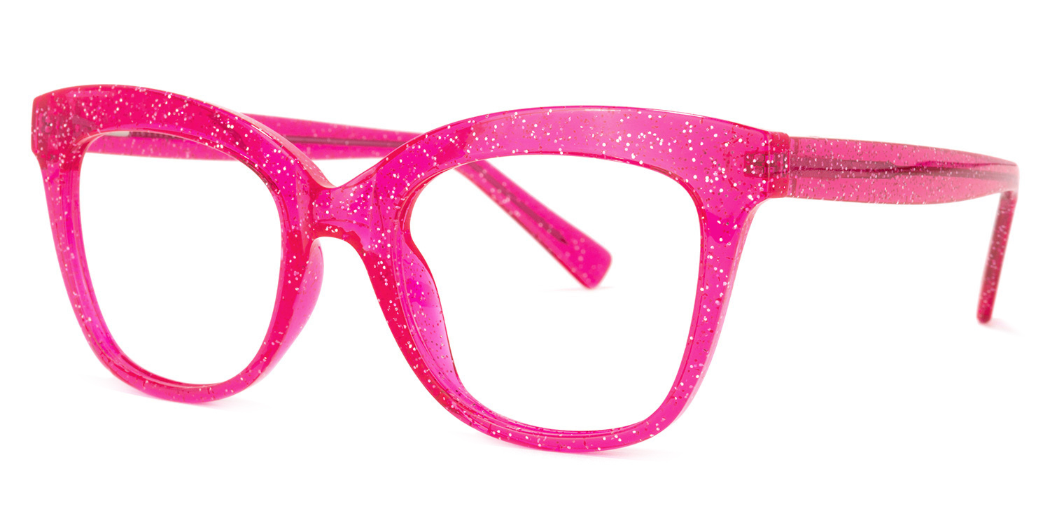 ZEELOOL Santiago Cateye Bright-Pink Glasses