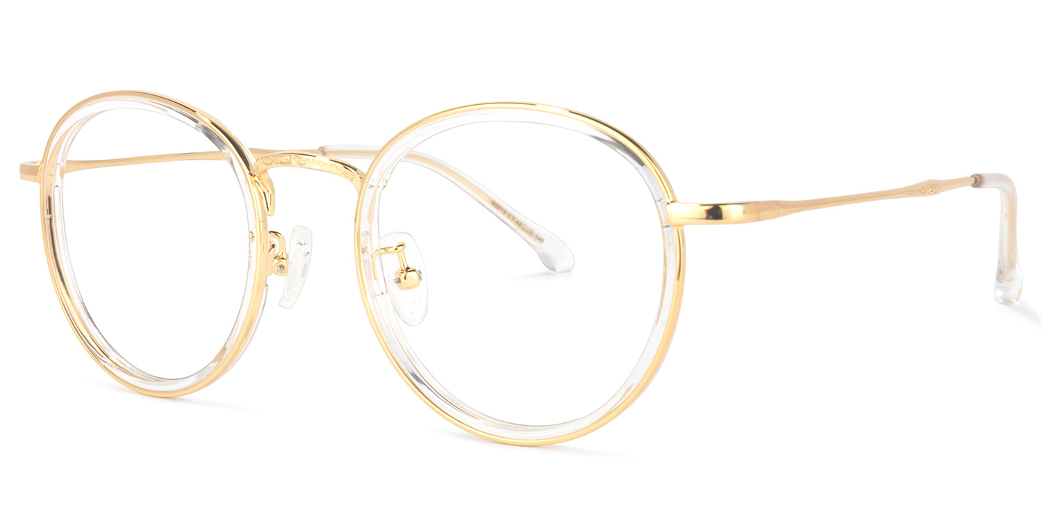 ZEELOOL Yahya Round Gold-Crystal Glasses