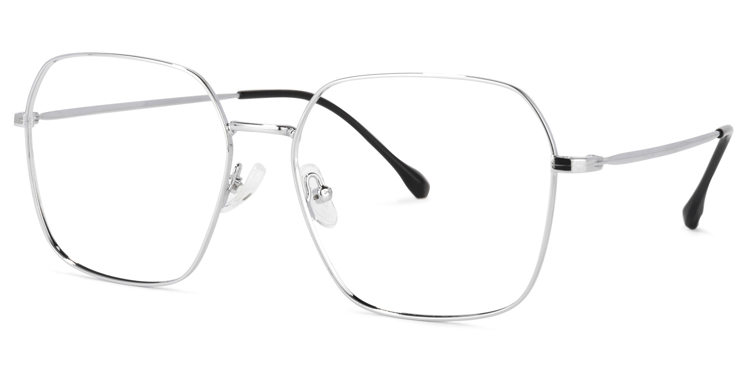 ZEELOOL Zander Square Silver Glasses