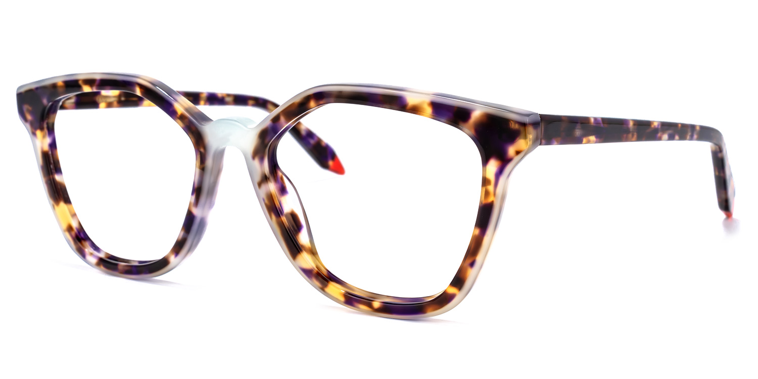 ZEELOOL Yannick Square Purple-Tortoise Glasses