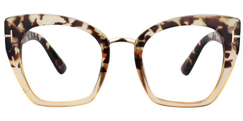 Square Light Tortoise Glasses | Zeelool Eyeglasses1