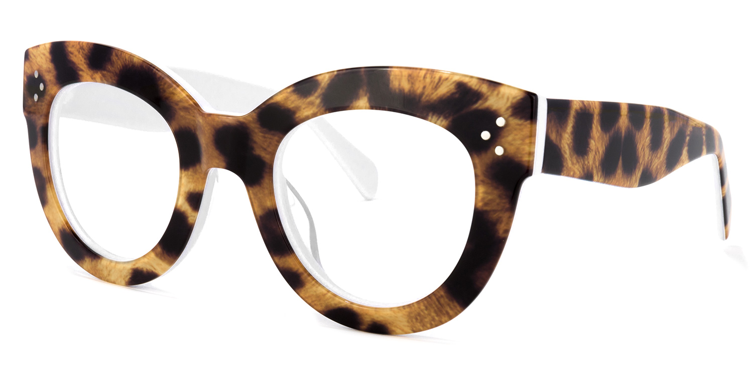 ZEELOOL Torres Cateye Brown-Leopard Glasses