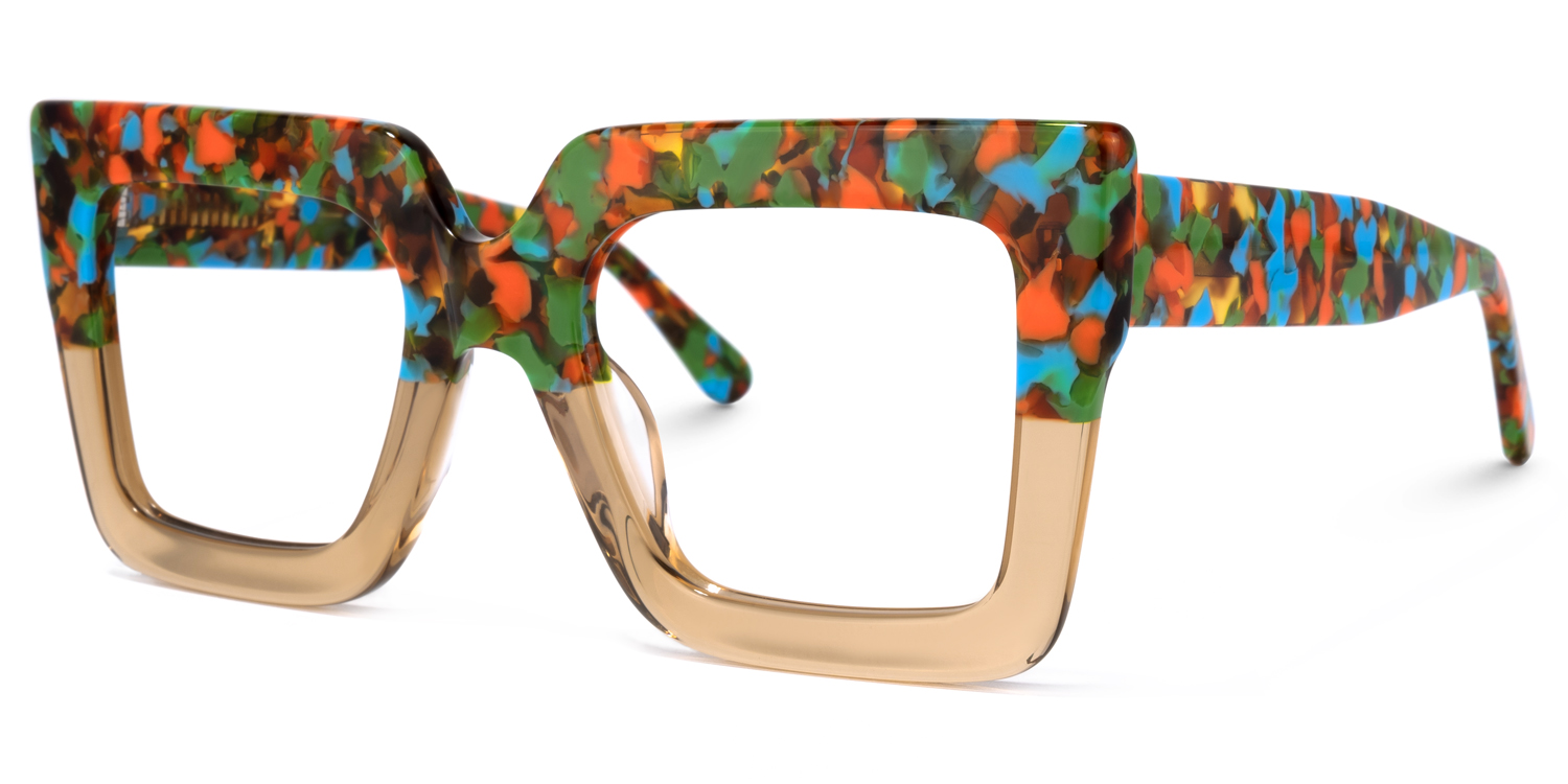 Brandon Square Beige Glasses