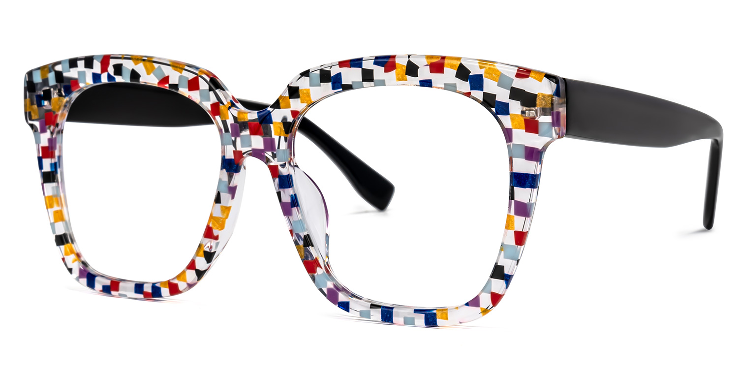 Xion Square Colorful-Point Glasses