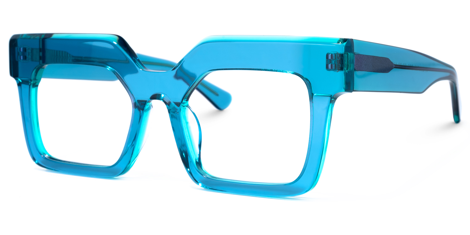 ZEELOOL Rosado Rectangle Blue Glasses