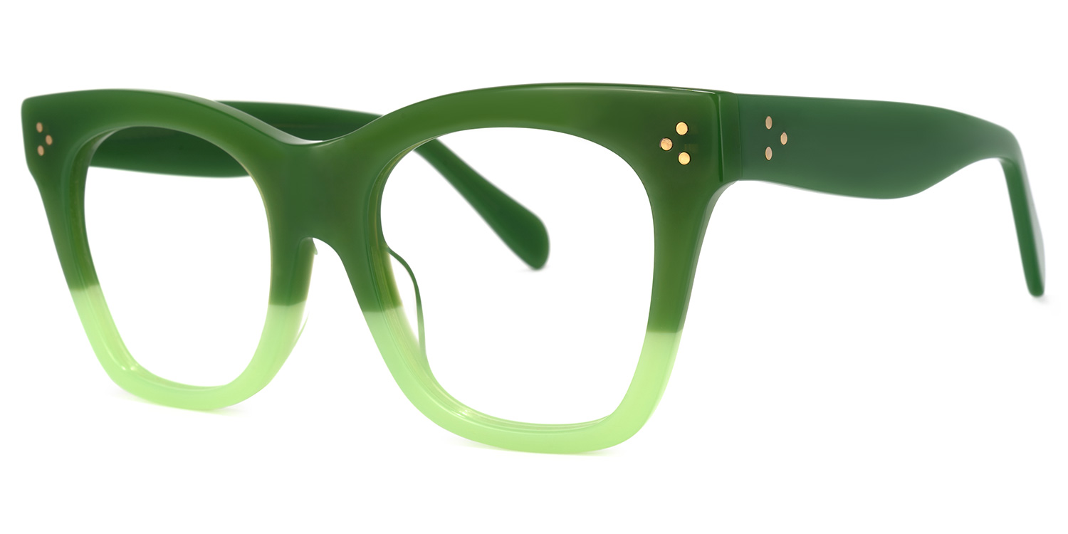 ZEELOOL Tandy Rectangle Green Glasses