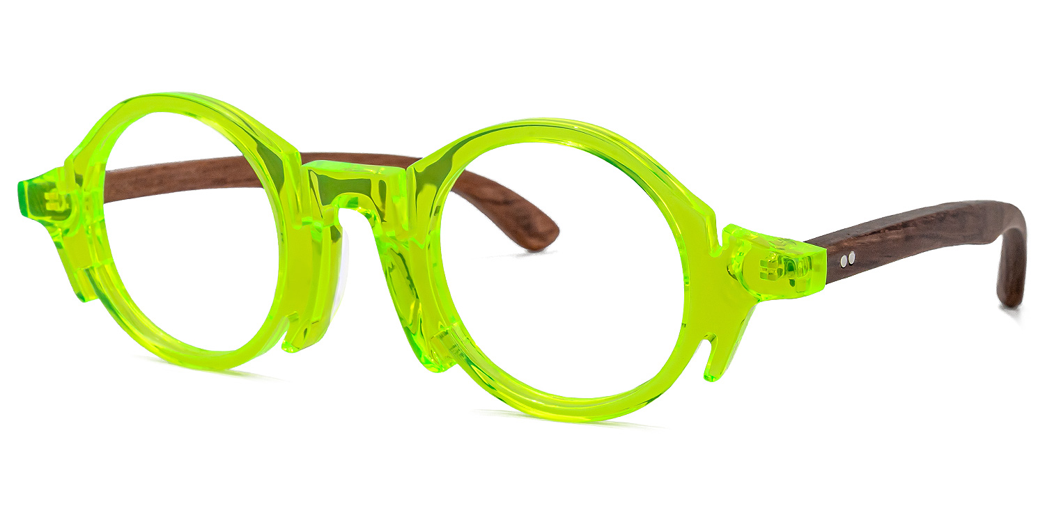 ZEELOOL Charlie Round Green Glasses