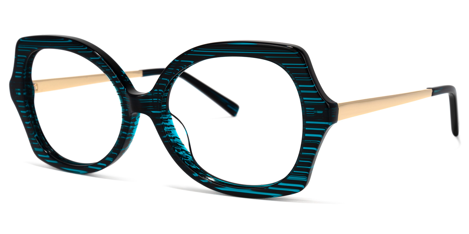 ZEELOOL Sugarplum Geometric Blue Glasses