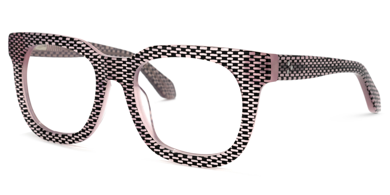 ZEELOOL Crunch Square Black-Pink Glasses