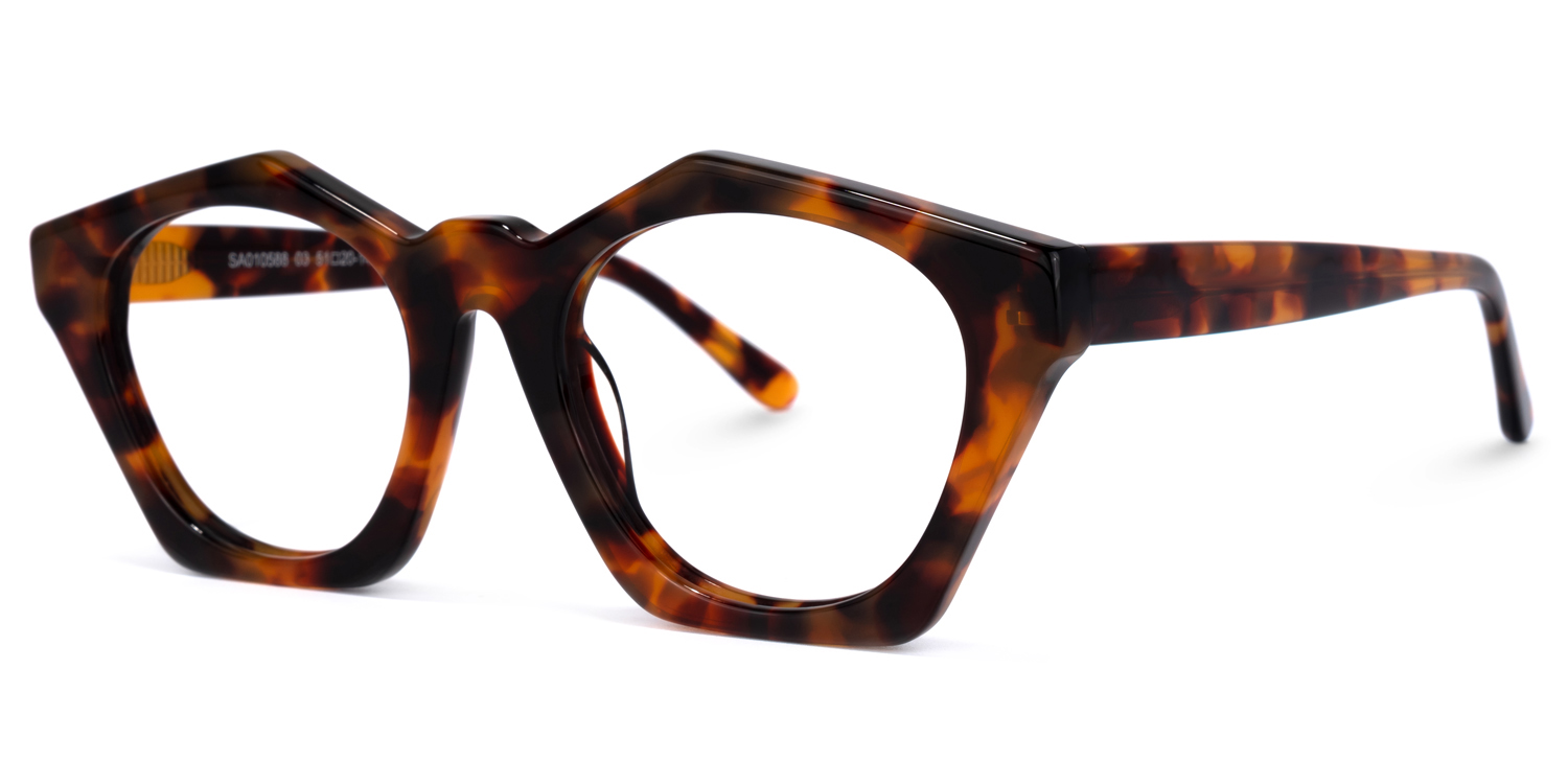 ZEELOOL Flores Geometric Tortoise Glasses