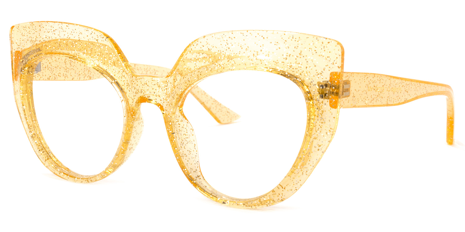 ZEELOOL Depp Cateye Yellow Glasses