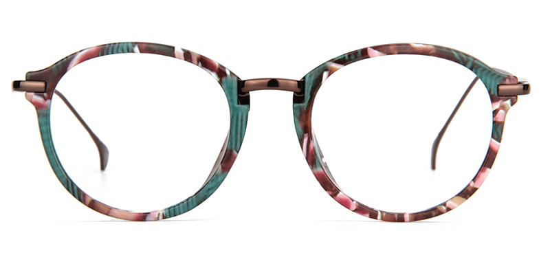 Anemone Round Green-Floral Glasses  good-img