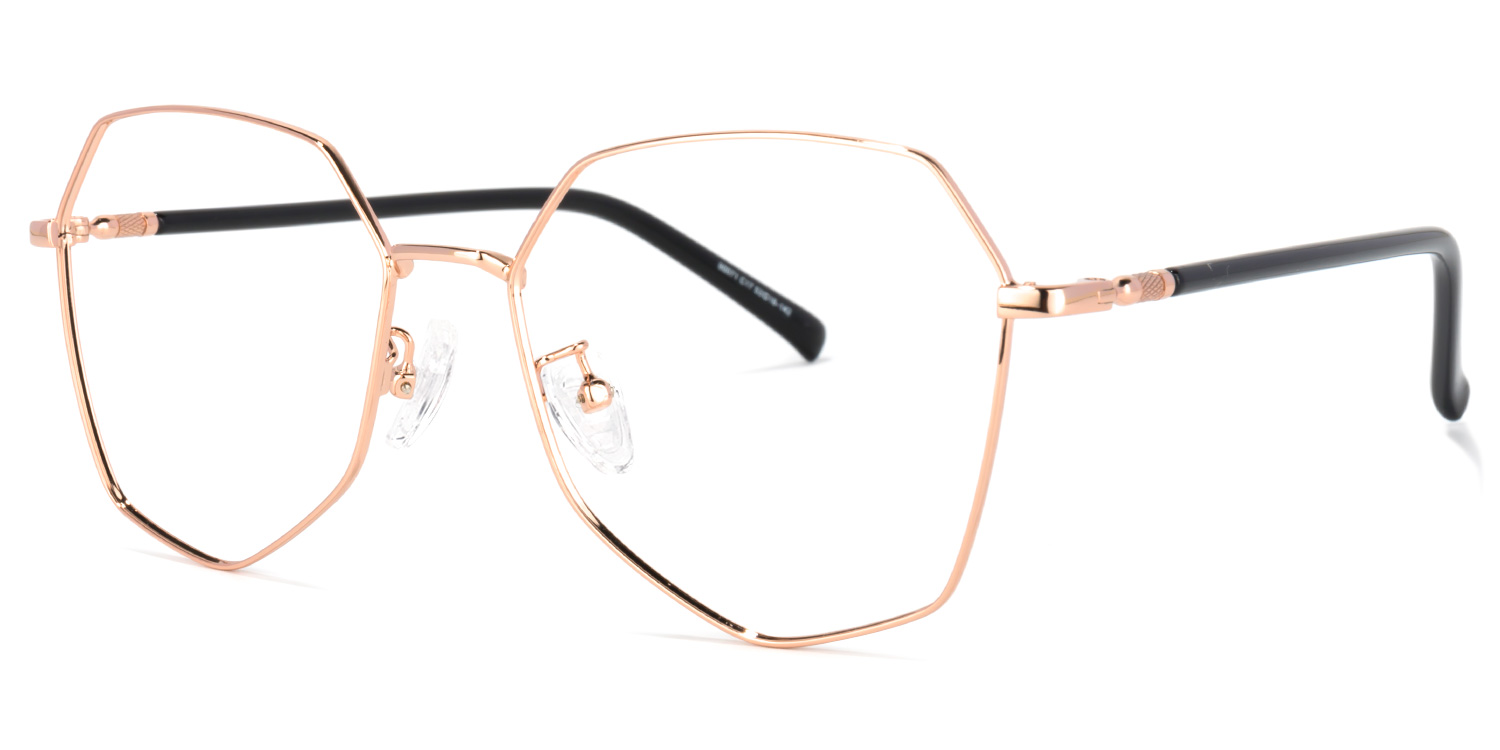 ZEELOOL Bivins Geometric Gold Glasses