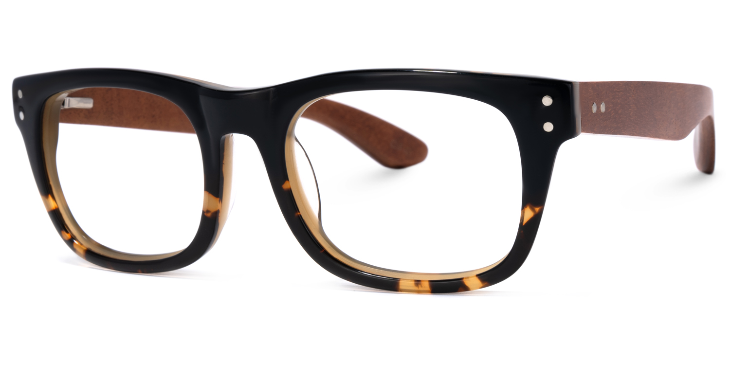ZEELOOL Garz Rectangle Black Glasses