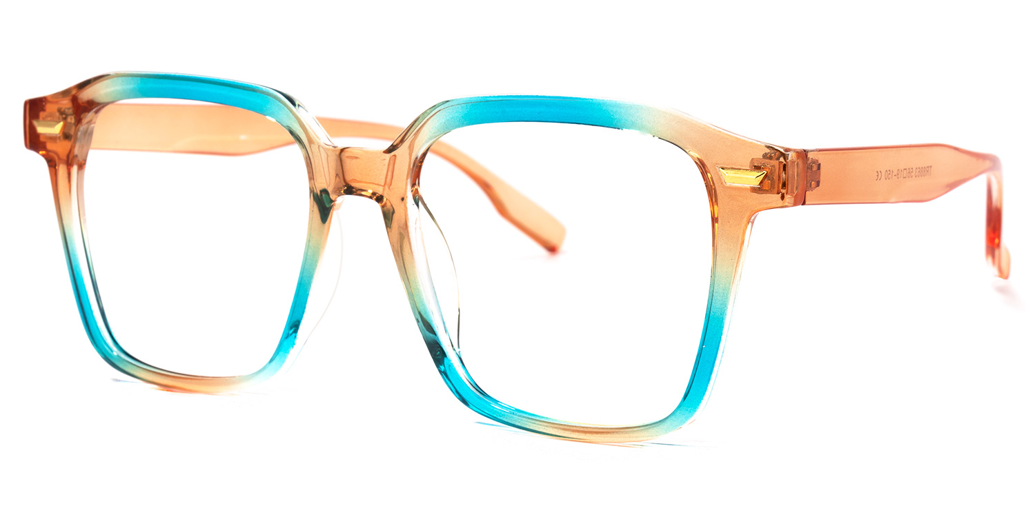 ZEELOOL Rivera Square Blue-Orange Glasses