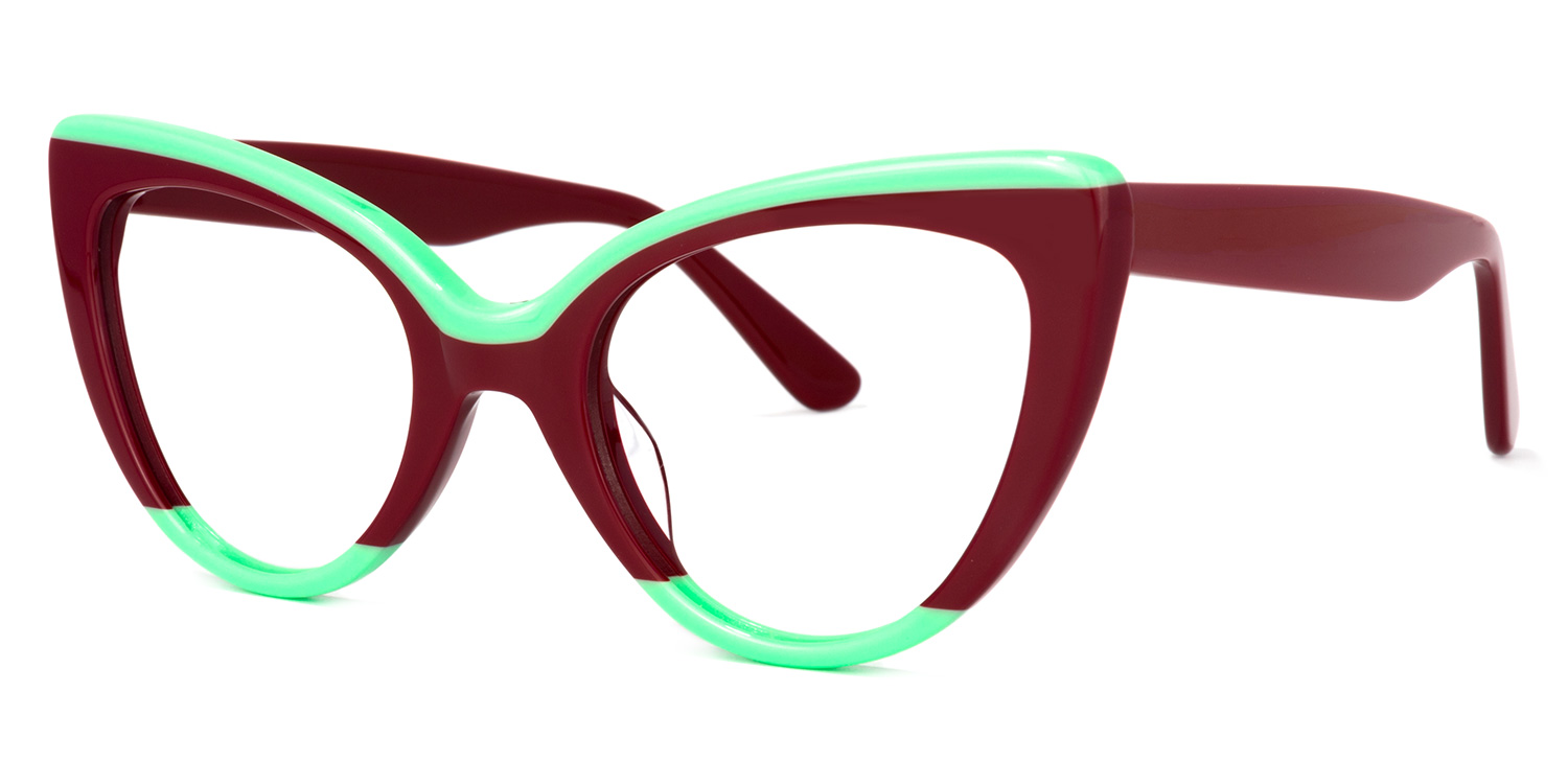 Claudette Cat Eye Burgundy Glasses good-img