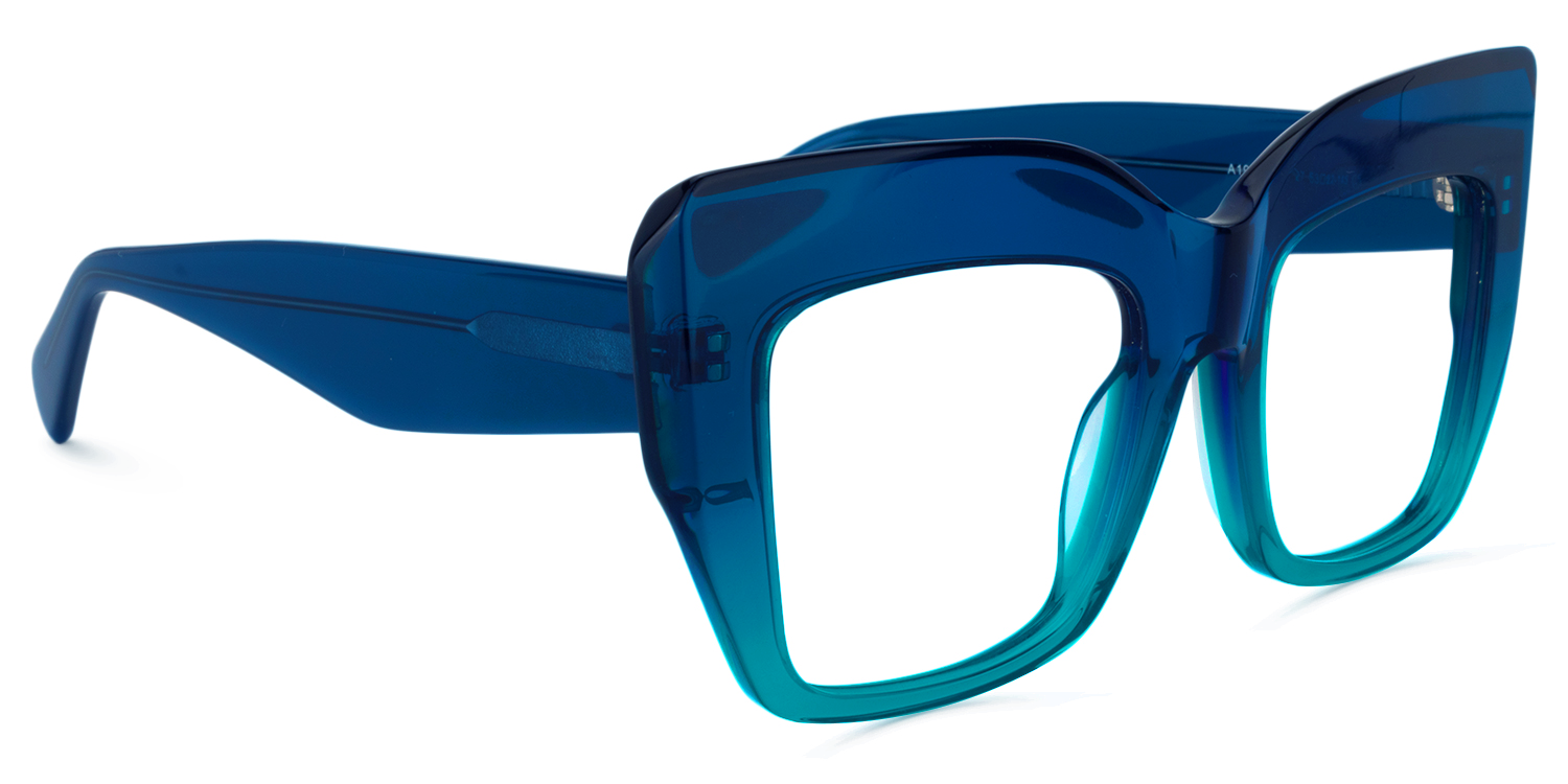 Cat Eye Blue-Green Glasses | Zeelool Glasses2