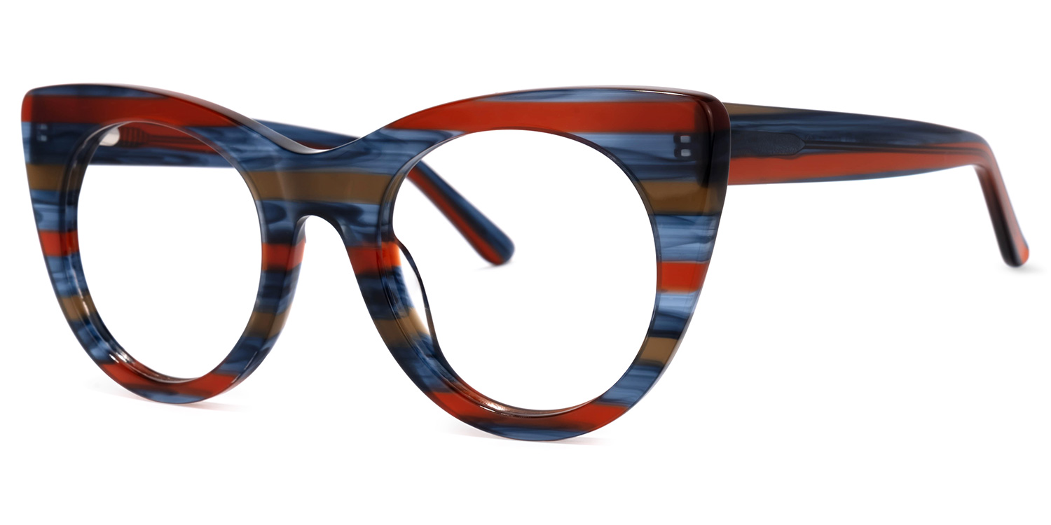 ZEELOOL Aronia Cateye Blue-Red Glasses