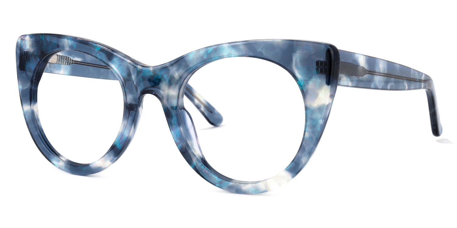 Starry Cateye Blue Glasses2