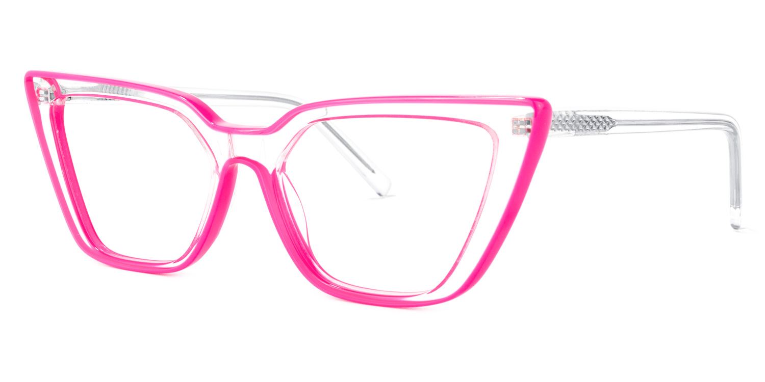 ZEELOOL Yosef Cateye Bright-Pink Glasses