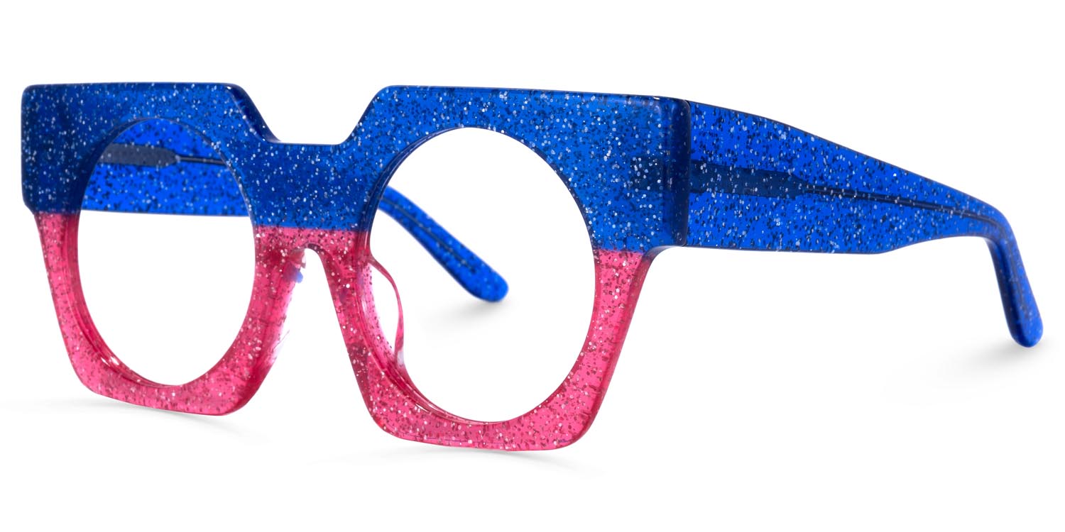 ZEELOOL Lambert Geometric Blue Glasses
