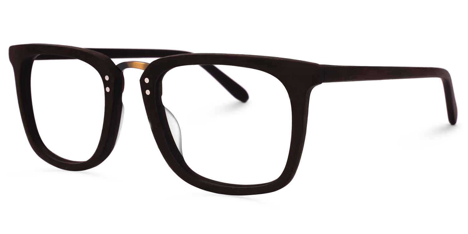 Rectangle Wood Glasses | Zeelool Prescription Glasses1