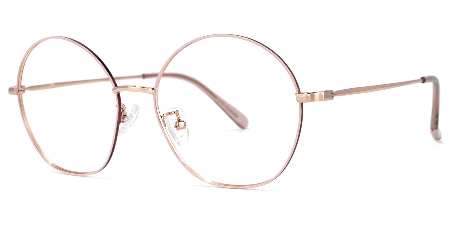 ZEELOOL Nguyen Round Pink Glasses