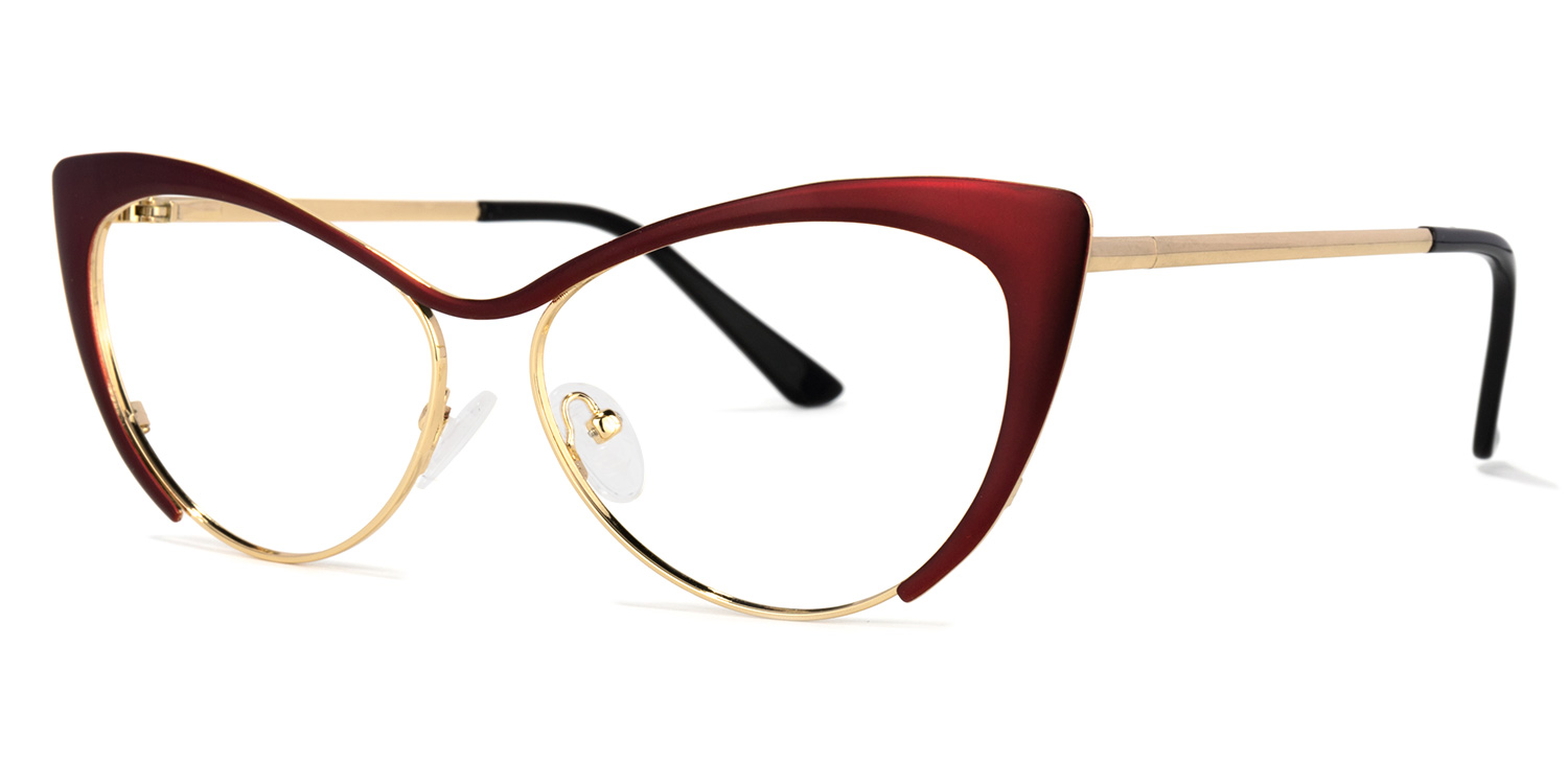 Cateye Red Glasses | Zeelool Eyeglasses1
