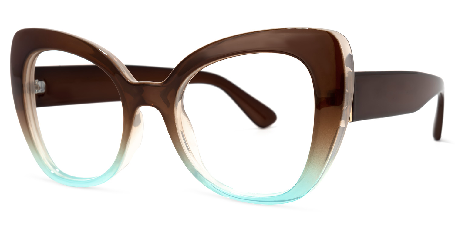 ZEELOOL Quanita Cateye Brown Glasses