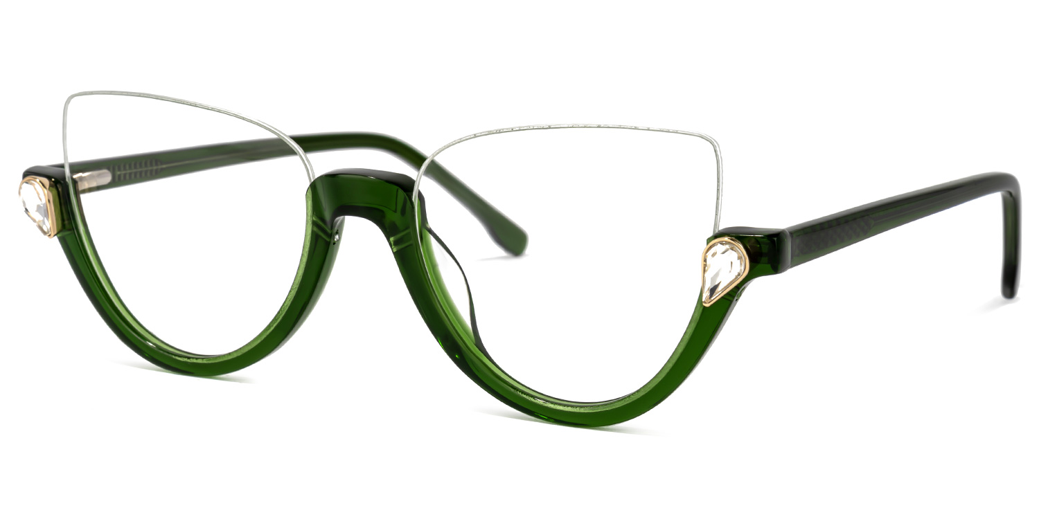 Felicia Cat Eye Green Glasses  good-img