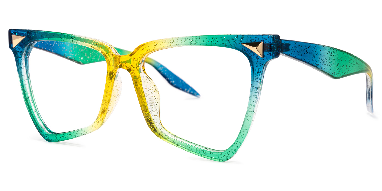 Cicely Geometrical Green Eyeglasses1