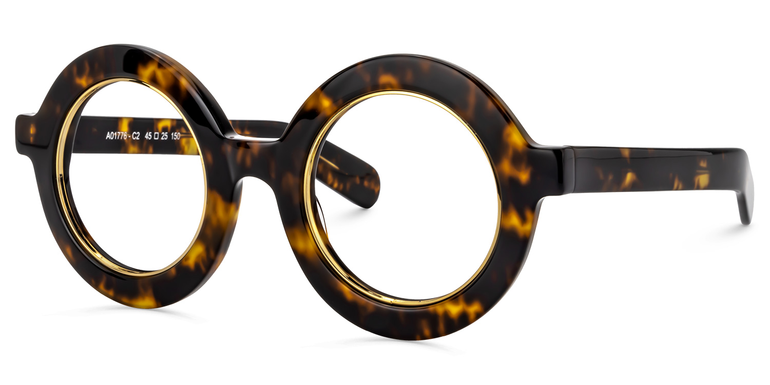 Calhoun Round Yellow Tortoise Glasses2