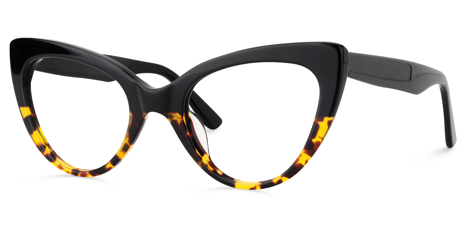 ZEELOOL Claudette Cat Eye Yellow Tortoise Glasses