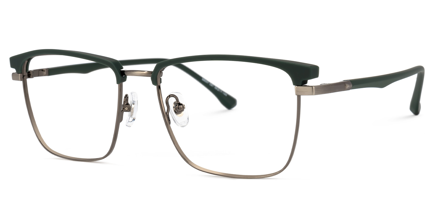 ZEELOOL Kierriah Browline Dark-Green Glasses