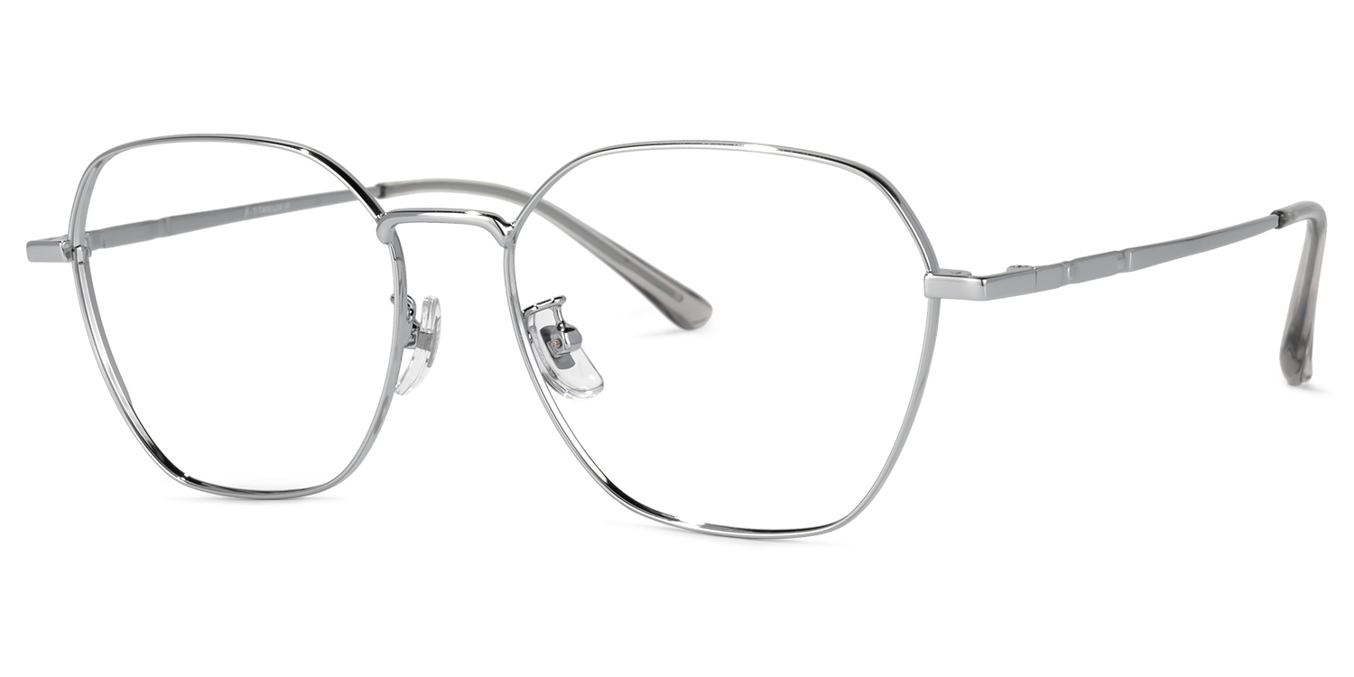 ZEELOOL Sindele Square Silver Glasses