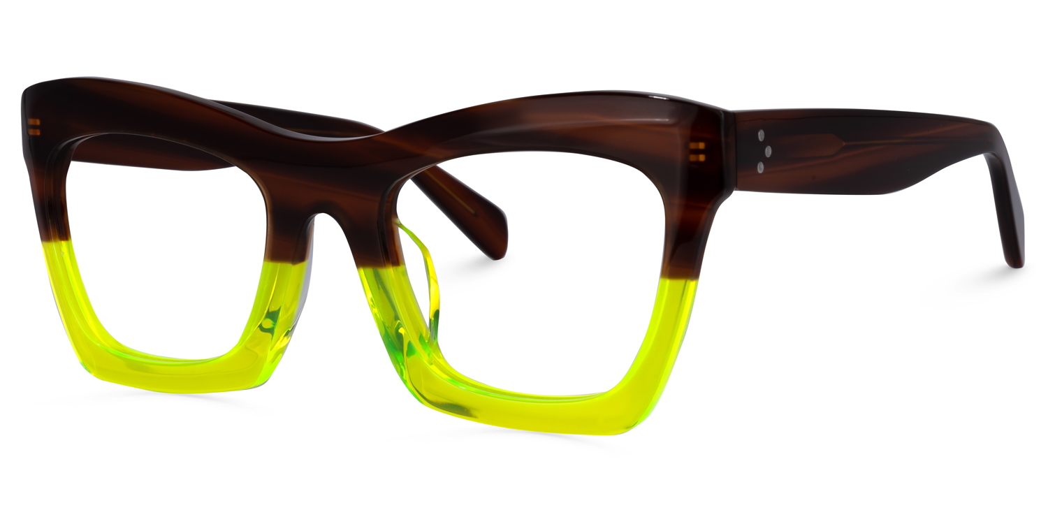 Benitez Square Green Glasses