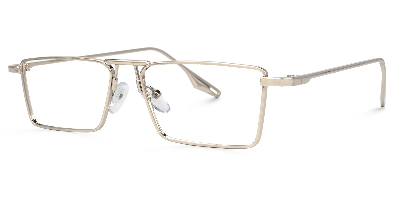 ZEELOOL Mallet Rectangle Silver Glasses