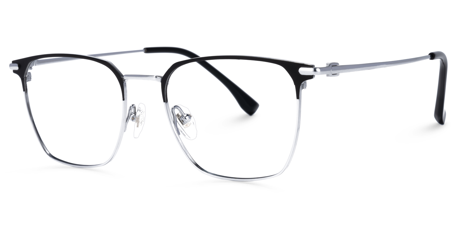 ZEELOOL Campos Square Silver Glasses